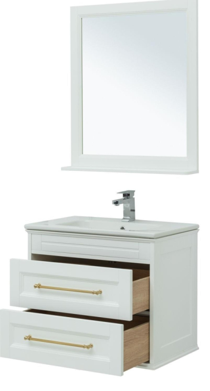 Мебель для ванной Aquanet Бостон М 80 белый (ручки золото, раковина Эйфория) 00281191