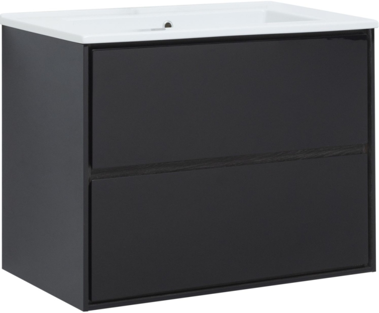 Тумба под раковину Aquanet Милан 85 черный глянец 00316703