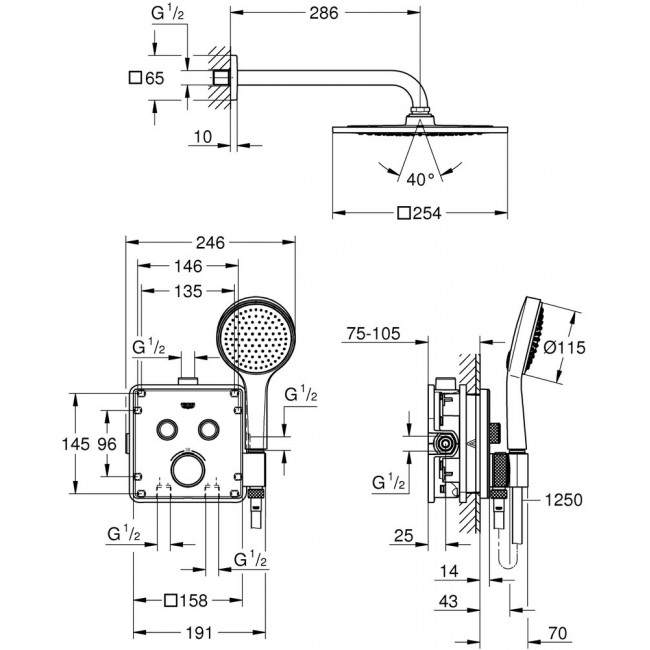Душевая система Grohe Grohtherm SmartControl 34742000