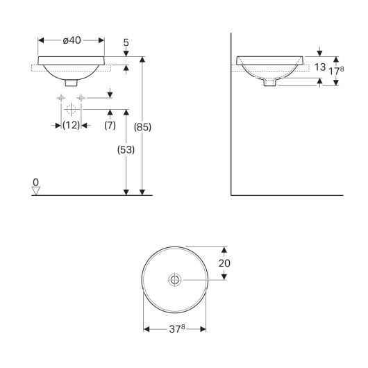 Раковина Geberit VariForm 40 500.702.01.2