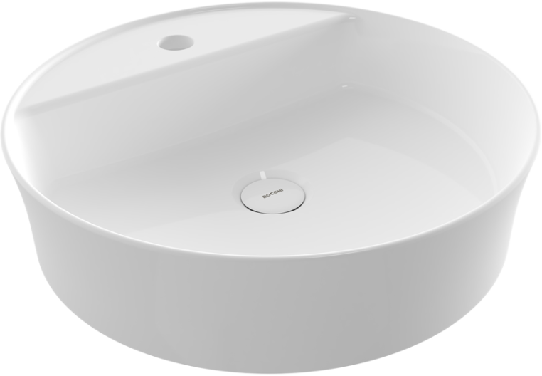 Мебель для ванной Stworki Берген 80 серая со светлой столешницей, раковина Bocchi Slim Line 1599-061-0126 глянцевая