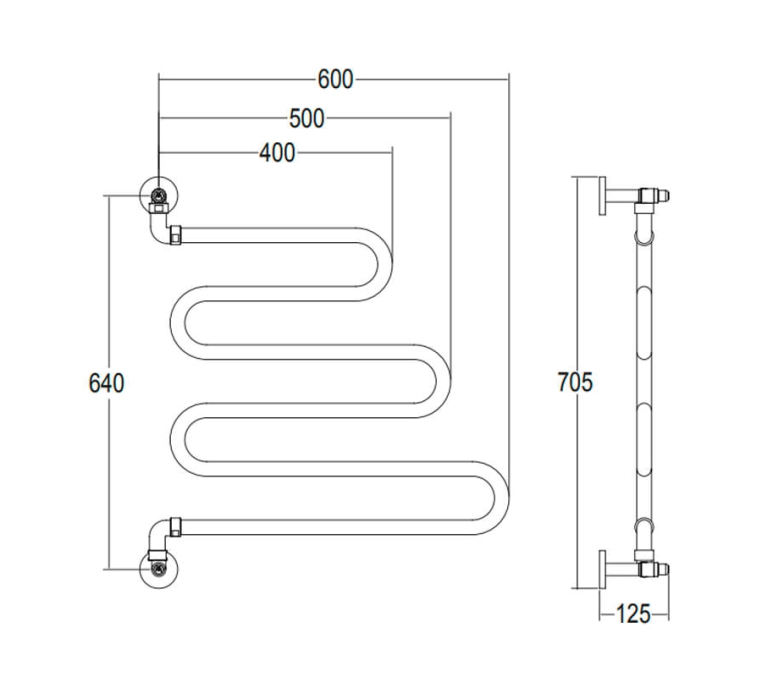 Полотенцесушитель водяной Margaroli Vento 60x70 405GO золото