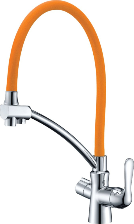 Смеситель для кухни LEMARK Comfort LM3070C-Orange (оранжевый) с подключением к фильтру с питьевой водой
