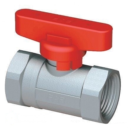 Кран шаровой Far 3/4” ВВ хром с красной ручкой (FS 3036 34RC)