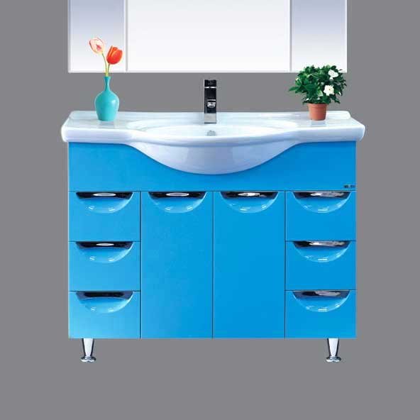 Тумба с раковиной Misty Жасмин 105 голубая эмаль, 6 ящиков (П-Жас01105-0616Я+Р-Мис14105-HCB)