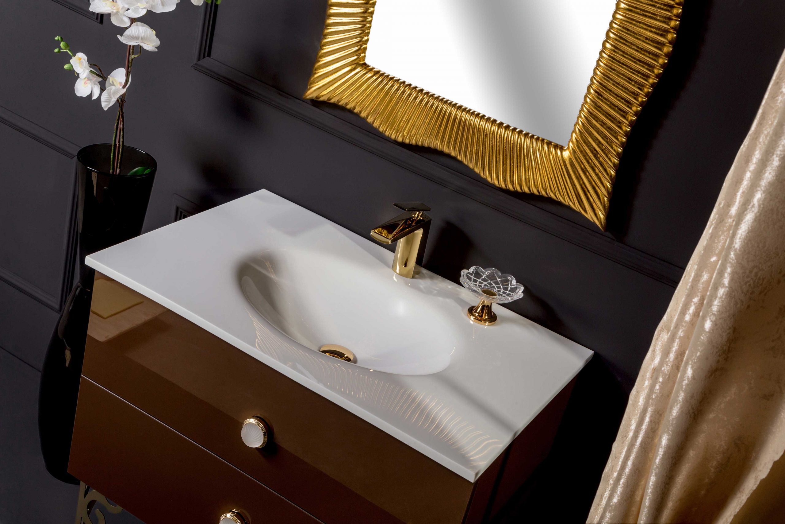 Тумба 100см*43,5 DARK BROWN (керам.моноблок)