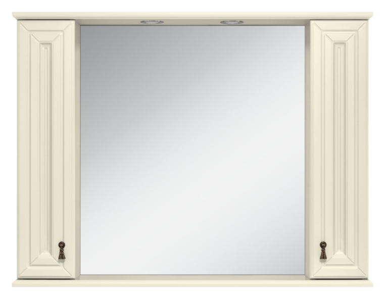 Зеркальный шкаф Misty Лувр 105 слоновая кость