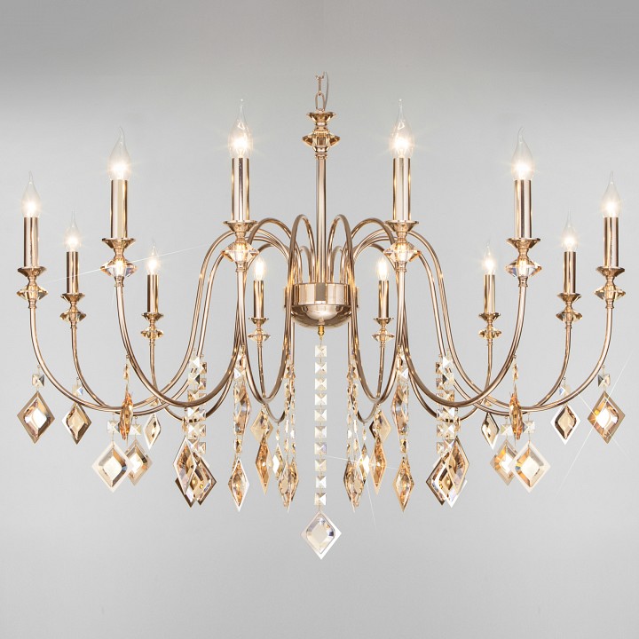 Подвесная люстра Eurosvet Telao 10120/12 золото/тонированный хрусталь Strotskis Smart (10110/12)