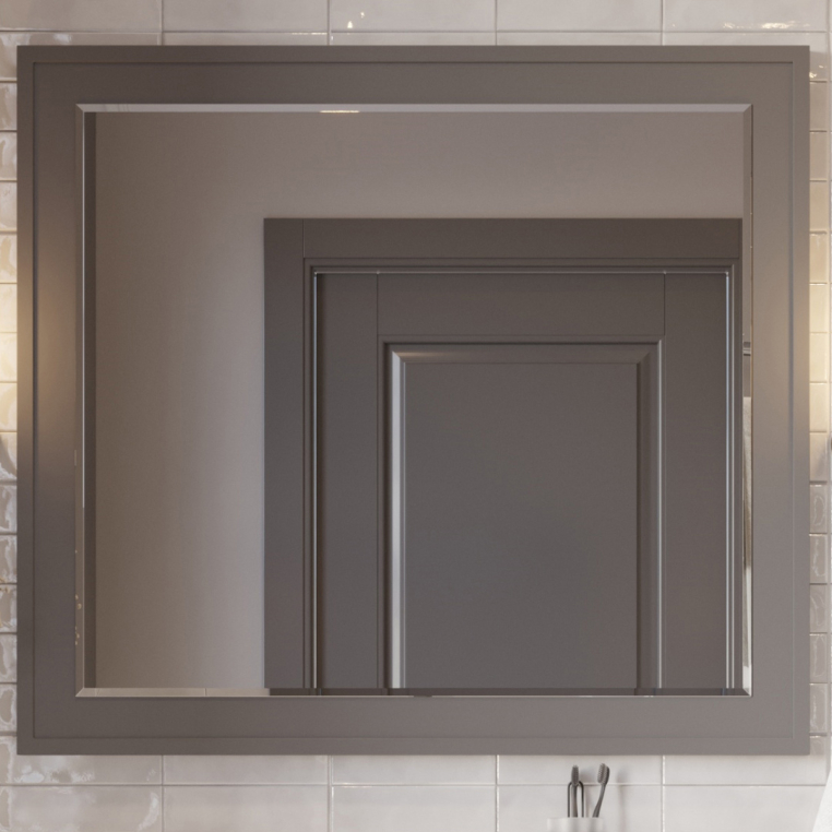 Зеркало Stworki Хадстен 100 серое, прямоугольное, настенное, в раме (С16830)