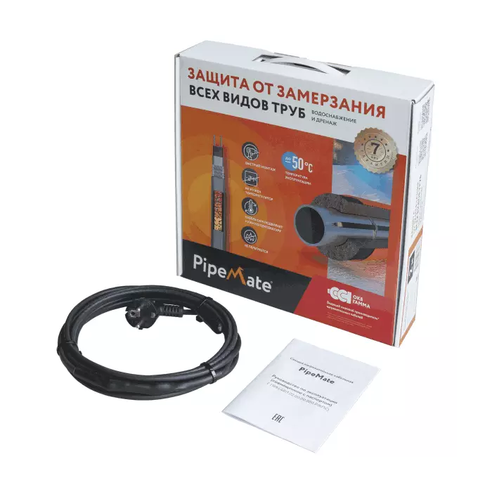Секция нагревательная для защиты от замерзания 25Вт/м 15м PipeMate 2265964