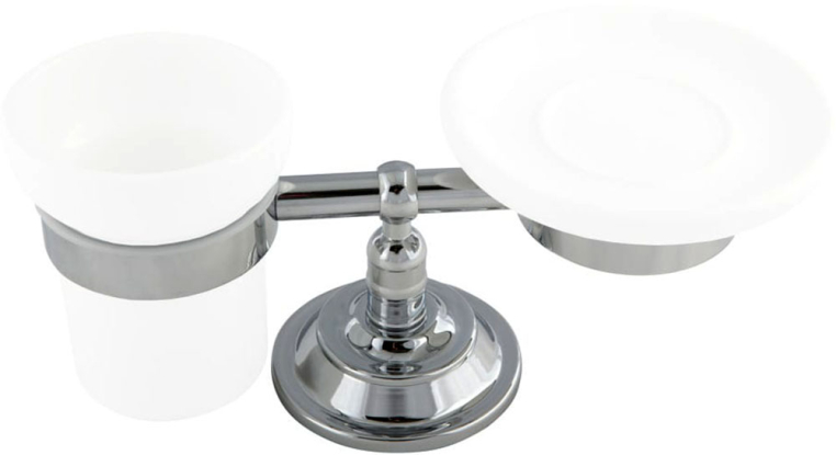 Держатель настенный двойной для мыльницы/стакана/дозатора Migliore Mirella 28153 хром