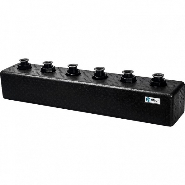 STOUT Стальной распределительный коллектор 3(5) отопительных контура. В теплоизоляции DN 25 (18729)