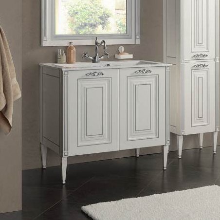 Тумба с раковиной Aquanet Паола 90 белая (181762+00164748)