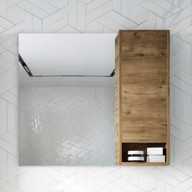 Мебель для ванной Stworki Карлстад 90 дуб рустикальный, роверелла, в стиле лофт, под дерево, подвесная