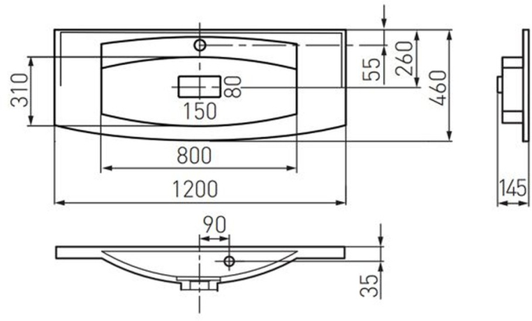 Раковина Aquaton Милан М 120 1A70663KML010