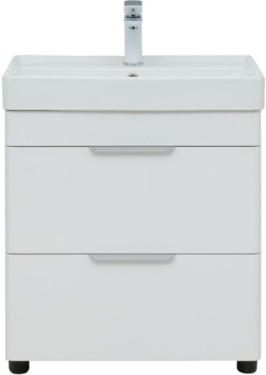 Тумба под раковину Aquanet Ирис new 60 белый глянец (2 ящика) 00310152