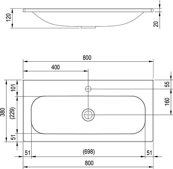 Умывальник Ravak Ring 800 XJK01180000