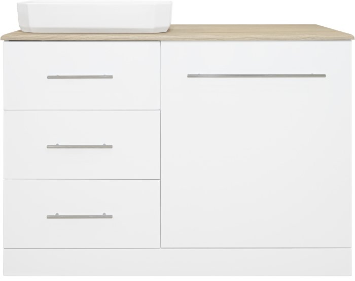 Тумба с раковиной Misty Респект 120 L, под стиральную машину (Э-Рес01120-13ЯЛ+LINSLWB01)