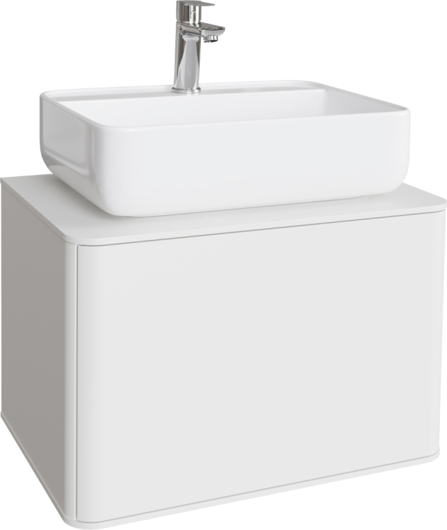 Тумба с раковиной Stworki Ноттвиль 60 белая, без выреза под смеситель