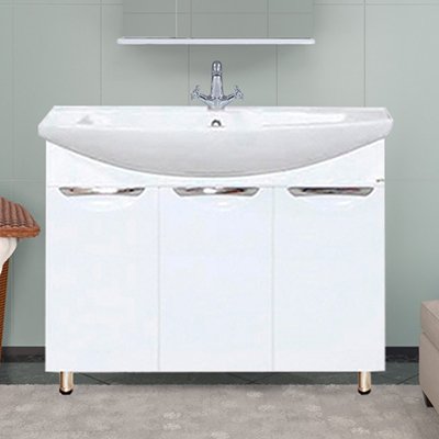 Тумба с раковиной Misty Лаванда 80 прямая (Э-Лав01080-011Пр+1.WH50.1.524)