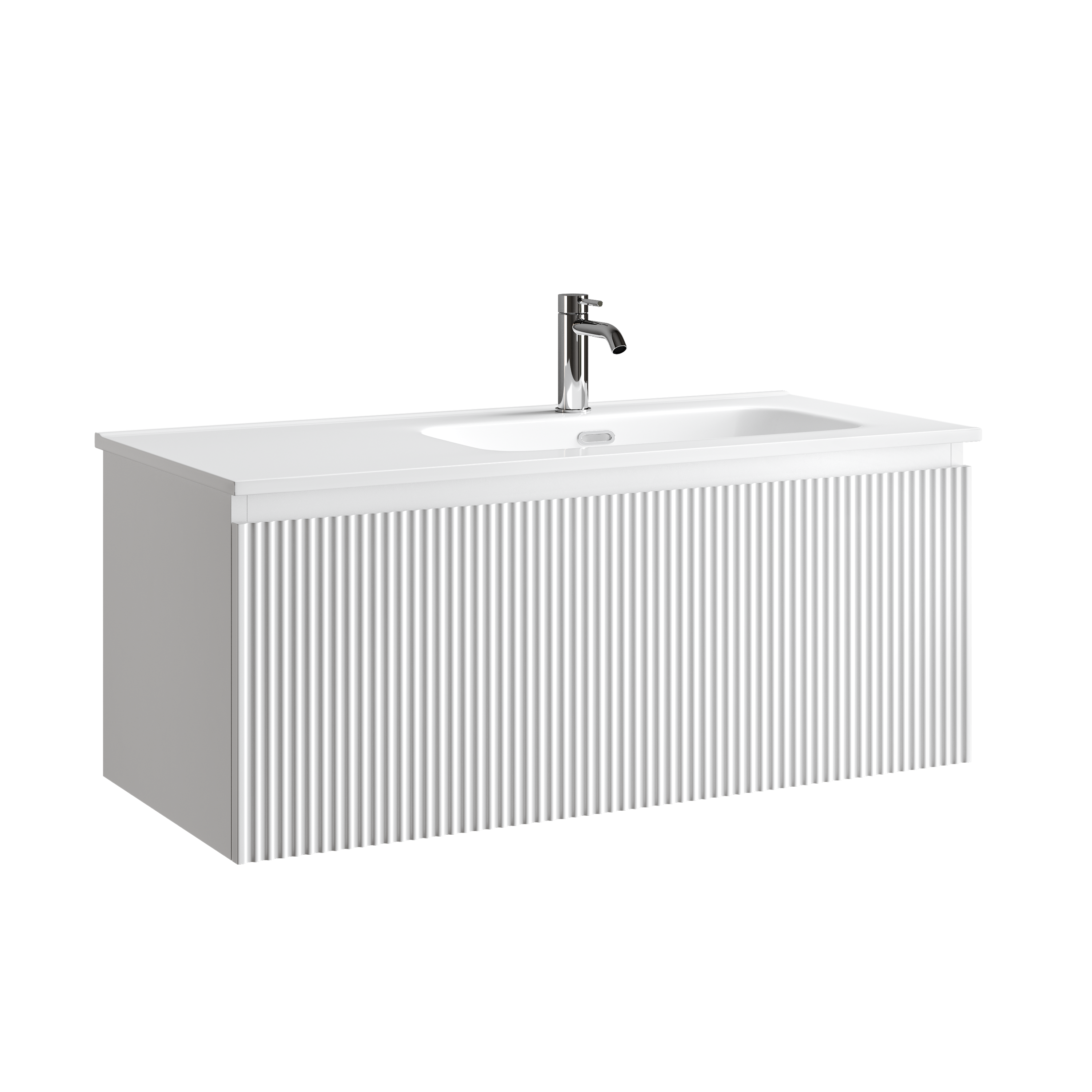 Тумба подвесная SANCOS Snob R 1.0 995х445х406, c одним ящиком оснащенным доводчиками, Bianco , арт.SNR1.0100RW