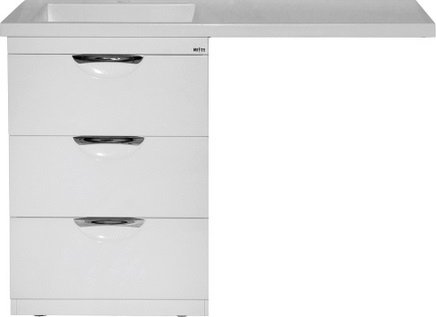 Тумба под стиральную машину 3 ящика Misty Куба 60 П-Куб01060-0113Я белая эмаль