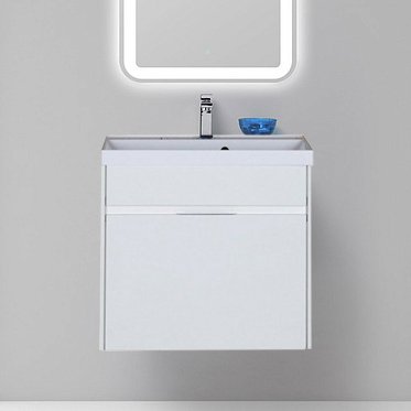 Тумба с раковиной Aquanet Латина 70 2 ящика белая (180032+00179394)