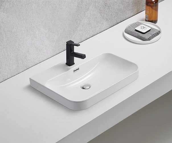 Раковина Gid 9560s 71168 встраиваемая сверху белая 61x46.5x16