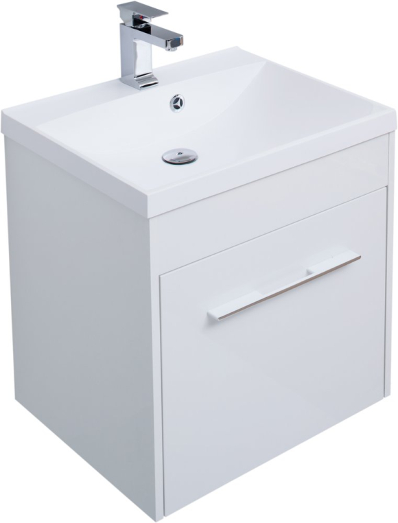 Тумба с раковиной Aquanet Августа 58 белая (210026+00281220)