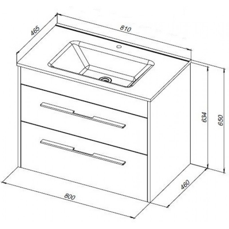 Раковина для тумбы Aquanet Flat 80 812-80