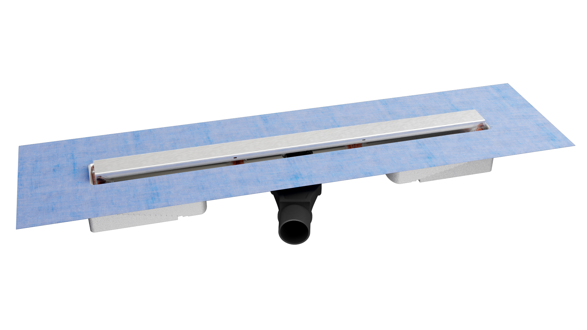 Желоб BERGES водосток C1 Norma 700, матовый хром, S-сифон D50 H60 боковой