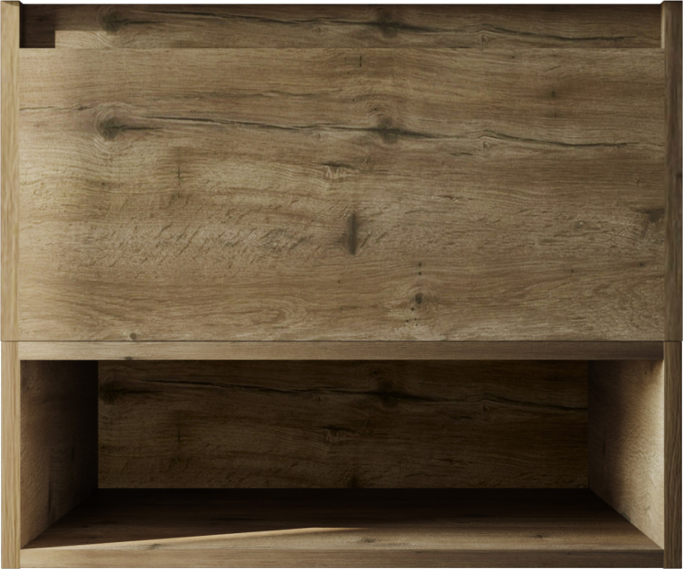 Мебель для ванной Stworki Карлстад 60 дуб рустикальный, простоун беж, в стиле лофт, под дерево, подвесная, российская