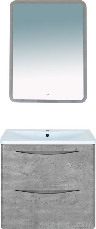 Комплект мебели Misty Атлантик 70, подвесная, с двумя ящиками, серый камень (П-Атл-01070-501П2Я+4623723685666+П-Нео060080-2ПРСНКДВП)