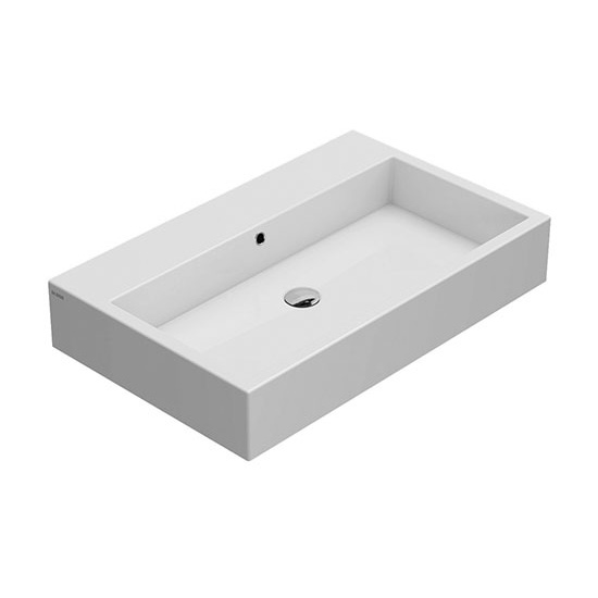 Globo SCQ811BI Раковина Stone подвесная/для установки на столешницу, размер 80x50 см, с 1 отверстием под смеситель, крепление в комплекте, цвет bi (Bianco)