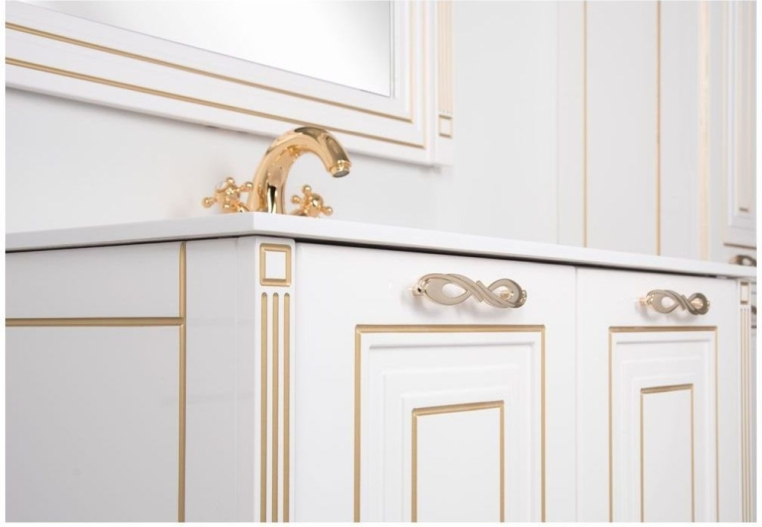 Мебель для ванной Aquanet Паола 90 белый/золото (литьевой мрамор) 00187844