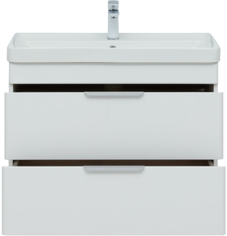 Тумба под раковину Aquanet Ирис new 815 белый глянец (2 ящика) 00310146