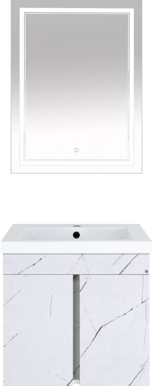 Комплект мебели Misty Торос 60, белый мрамор (П-Тор01060-0521Пр+4627173210300+П-Нео060080-2ПРСНКДВП)