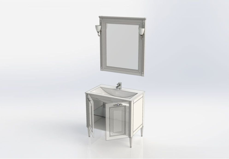 Мебель для ванной Aquanet Паола 90 белый/золото (литьевой мрамор) 00187844