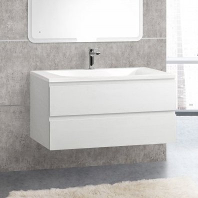 Тумба с раковиной Cezares Molveno 100 bianco ghiaccio (MOLVENO-100-2C-SO-BG+CEZ1000/500-LV-MR)