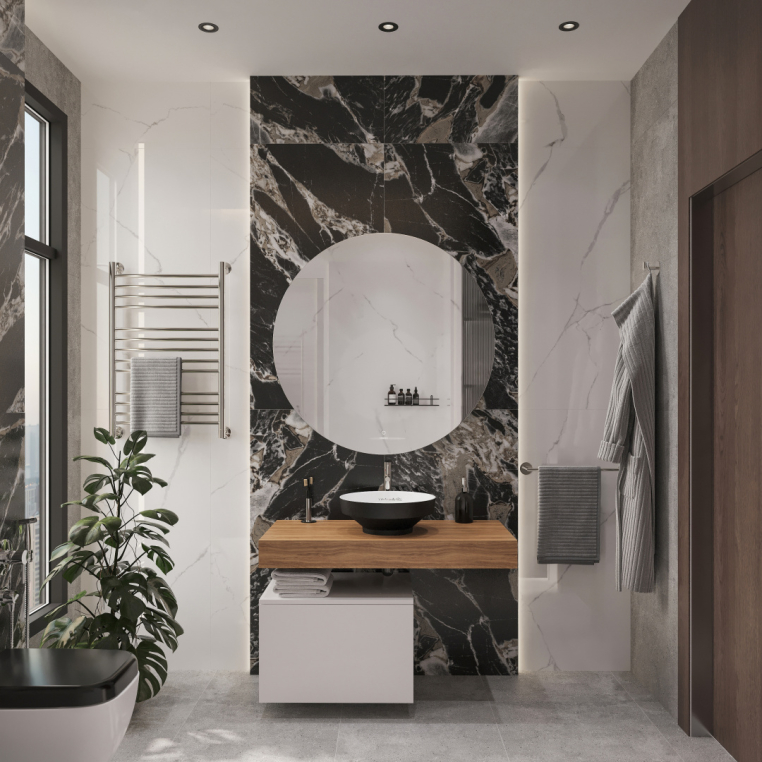 Мебель для ванной Stworki Ольборг 100 столешница дуб французский, без отверстий, с тумбой 50, с раковиной Vitra Water jewels