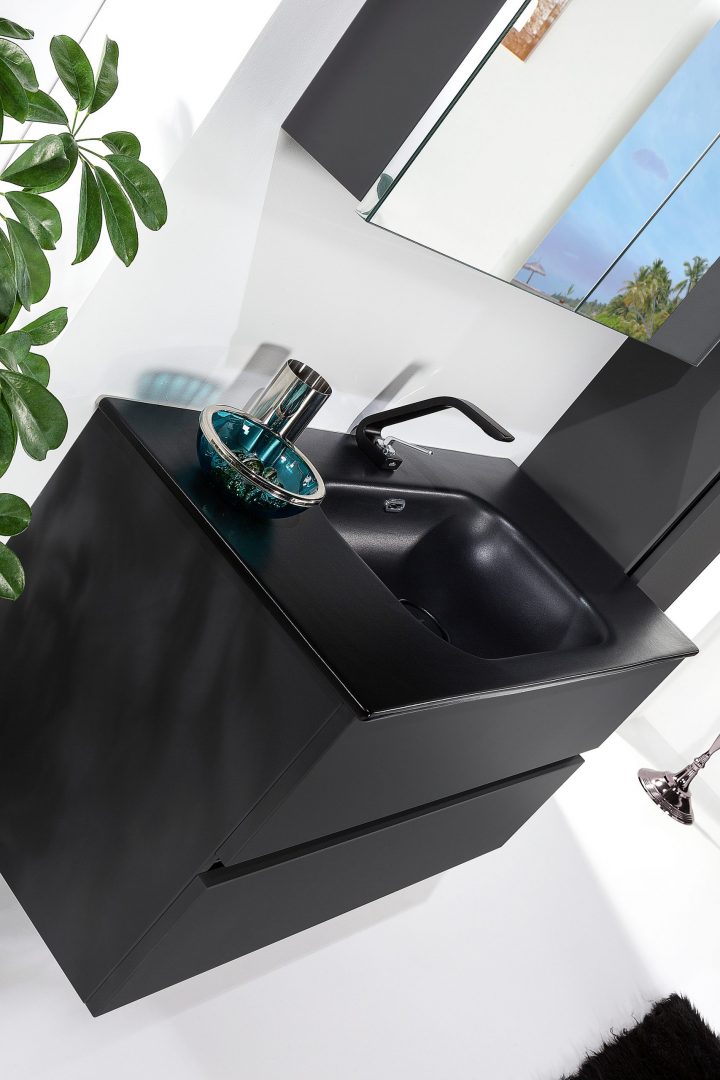 Тумба без раковины Vallessi 100*46cm АНТРАЦИТ мат. 2 полки,