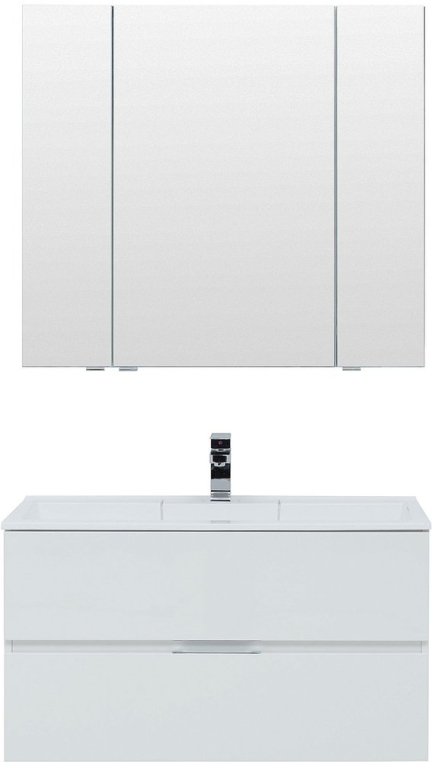 Комплект мебели Aquanet Алвита 100 белая (235341+00222717+235344)