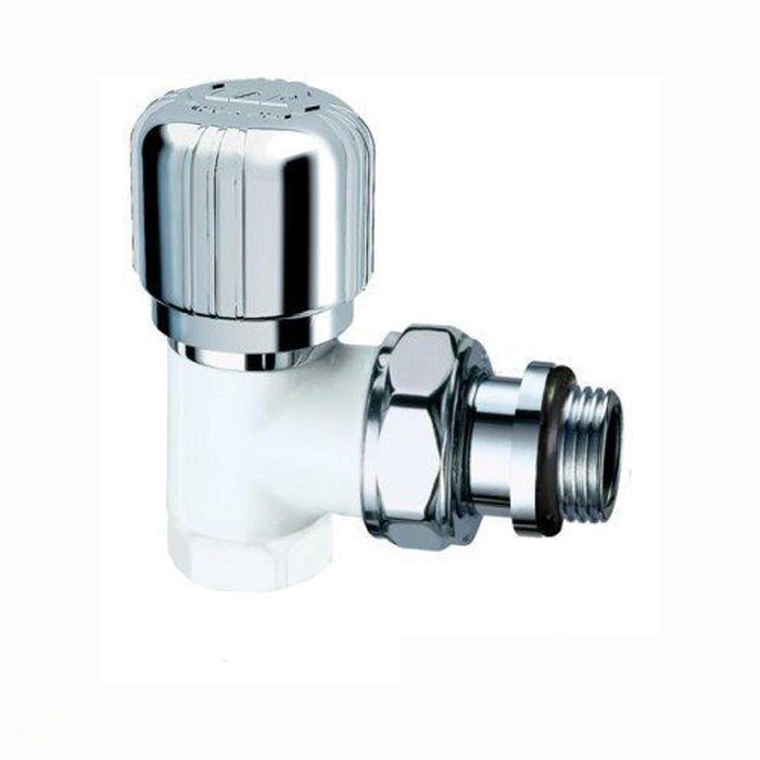 Far Вентиль термостат. угловой, серебро/бел.эмаль LadyFAR 1/2" ВР, EPDM (FL 0119 12P)