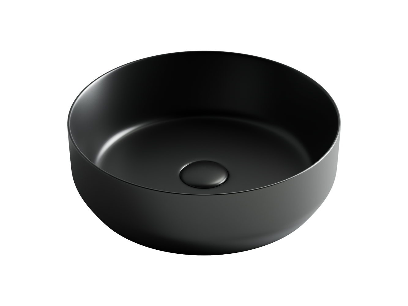 Накладные раковины CERAMICANOVA CN6022MB Умывальник чаша накладная круглая (цвет Чёрный Матовый) Element 390*390*120мм