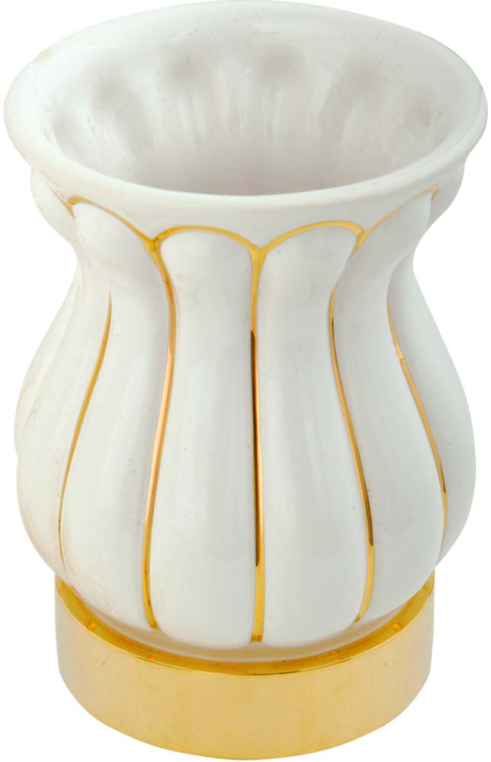 Стакан настольный Migliore Olivia 17538 керамика белая с золотым декором золото