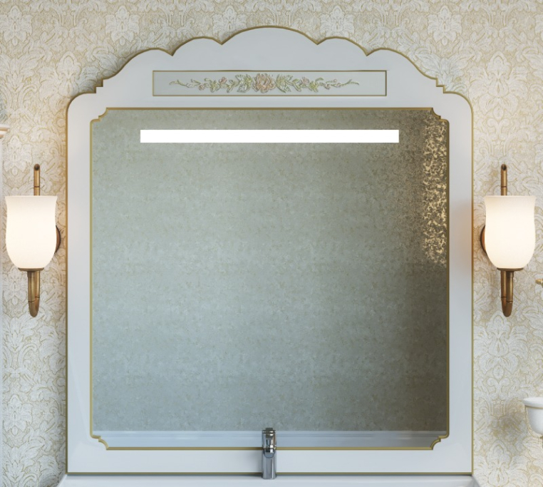 Зеркало Misty Milano Л-Мил02120-013 белое с патиной