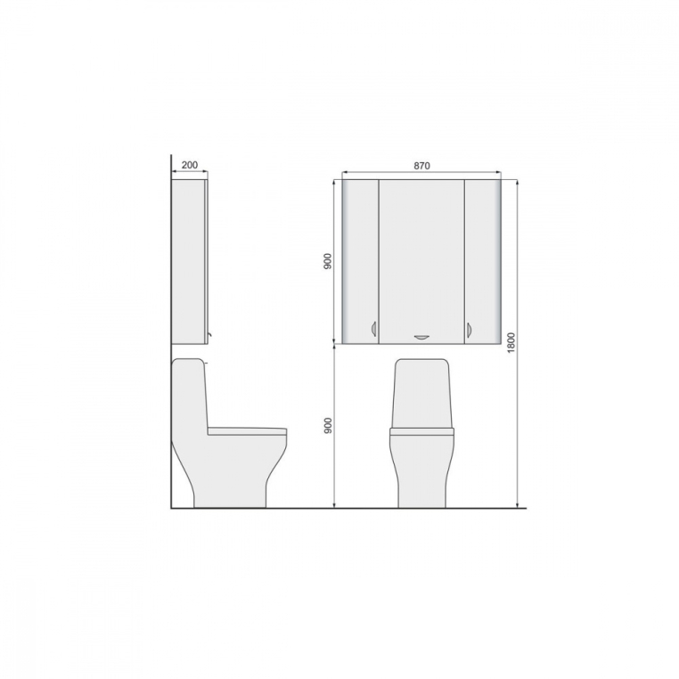 Шкаф RAVAL Space 90 подвесной Белый (Spa.10.90/P/W)