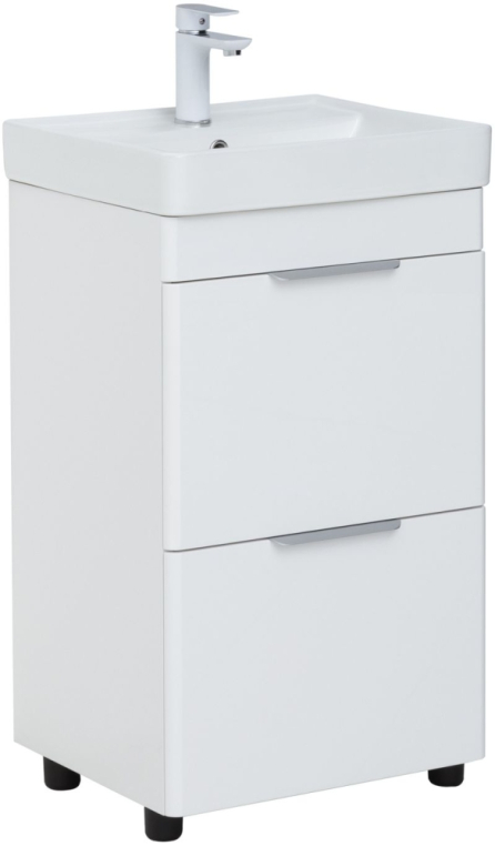 Тумба под раковину Aquanet Ирис new 50 белый глянец (2 ящика) 00310151