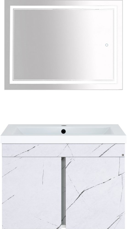 Комплект мебели Misty Торос 75, белый мрамор (П-Тор01075-0521Пр+4627173210317+П-Нео060080-2ПРСНКДВП)