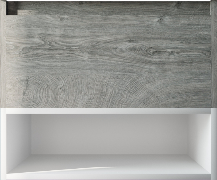 Мебель для ванной Stworki Карлстад 60 дуб рошелье, с белой полкой, в стиле лофт, подвесная (комплект, гарнитур)